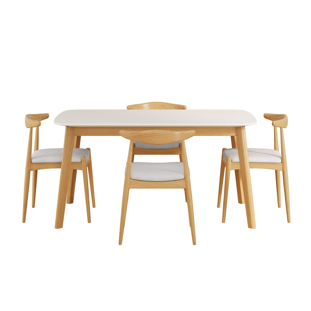 5 Piece Dining Set With Upholstered Chairs
