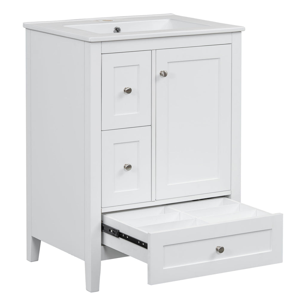 Modern Bathroom Vanity With Storage, Adjustable Shelf