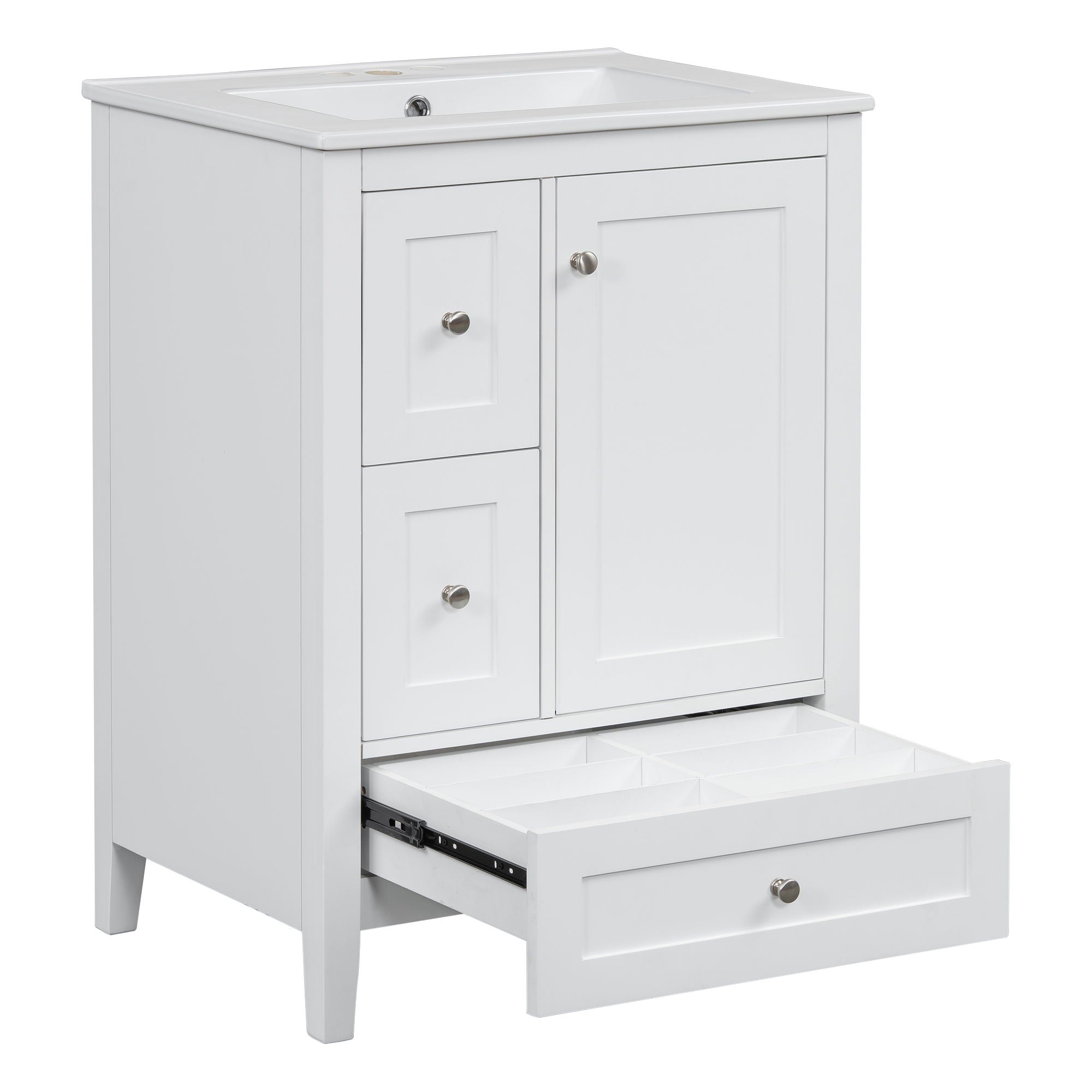 Modern Bathroom Vanity With Storage, Adjustable Shelf