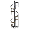 8 Shelf Staircase Bookcase Industrial Storage And Scratch Resistant Shelves - Brown