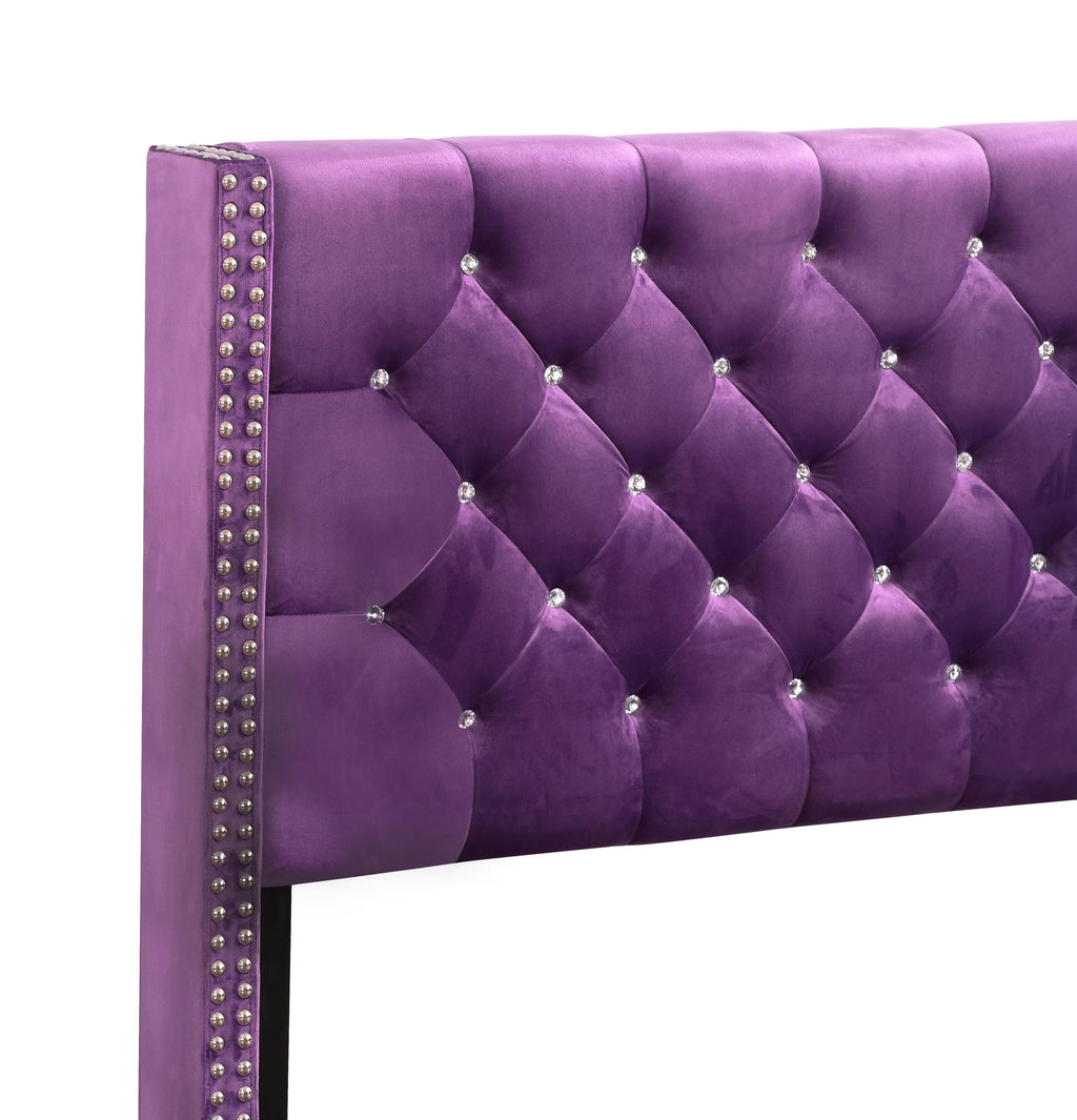 Upholstered Nailhead Trim Chic Bed