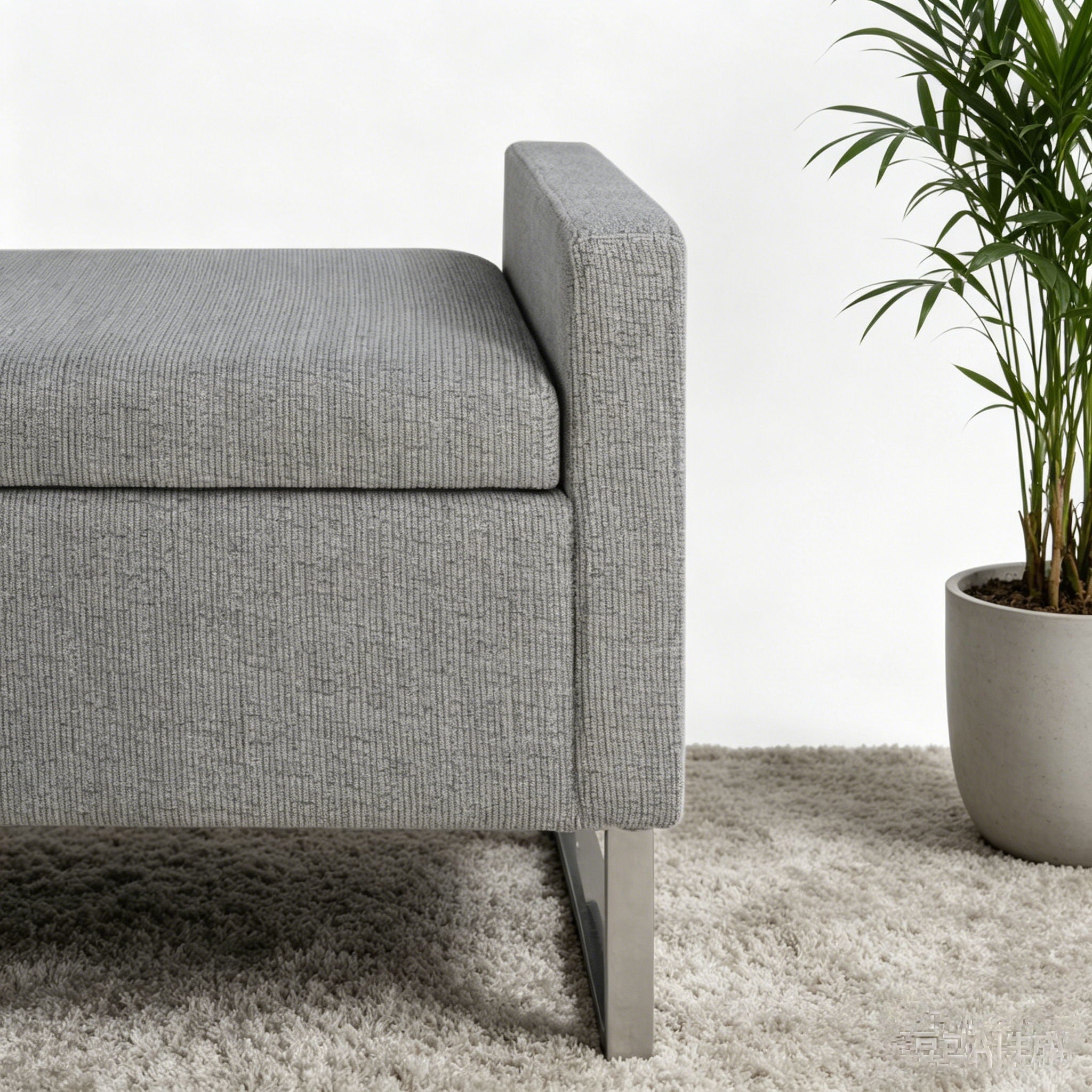 Upholstered Ottoman Bench With Storage - Dark Gray