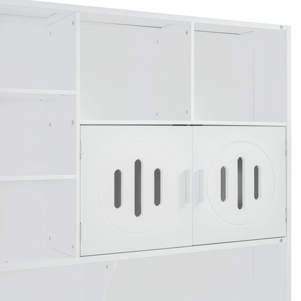 Daybed With All-In-One Cabinet And Shelf