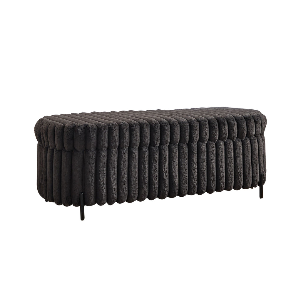 Flip Top Storage Bench With Metal Legs