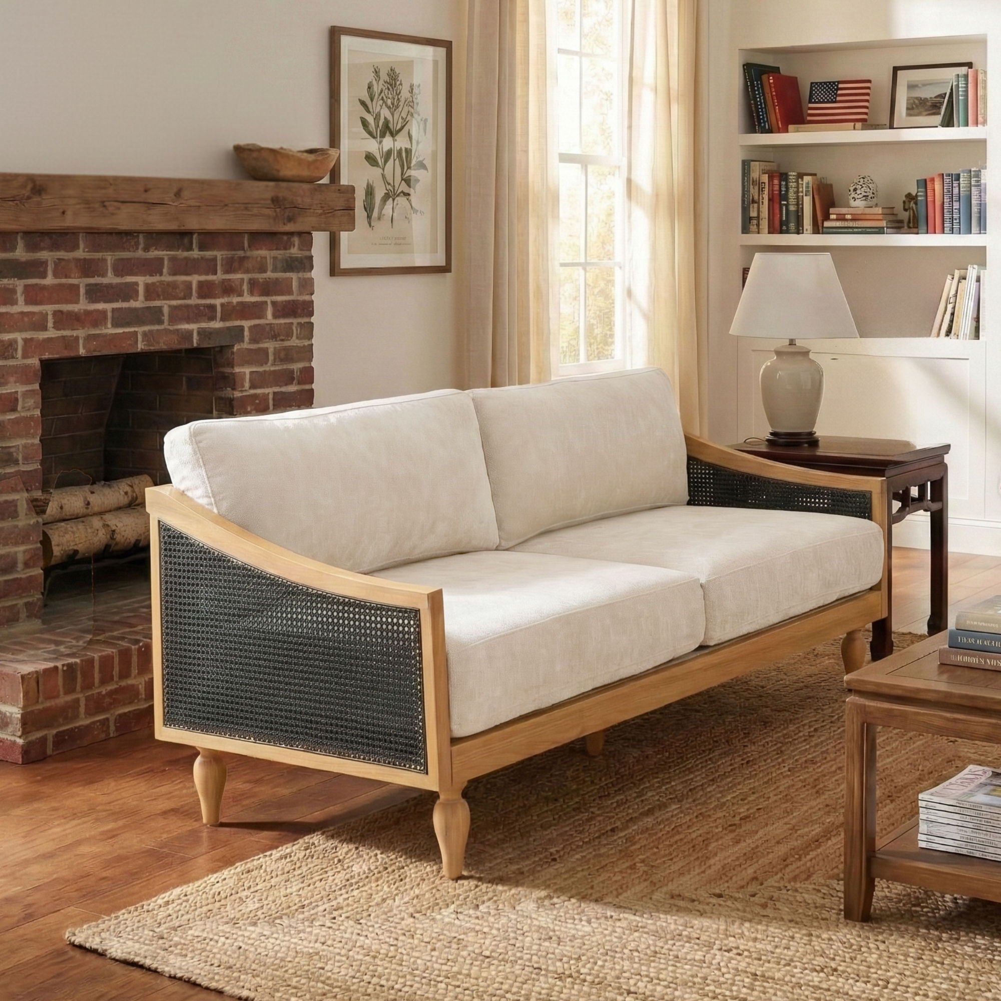 Loveseat Sofa With Armrests - Black
