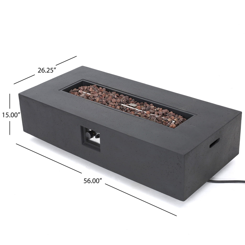 Modern Rectangle Fire Table 50, 000 Btu