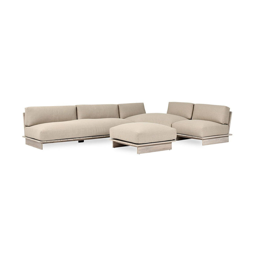 Livia - Teak 3 Piece Outdoor Sectional - Taupe