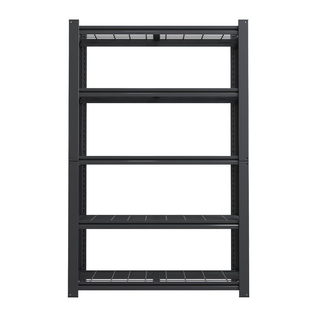 Heavy Duty 5 Tier Adjustable Metal Mesh Storage Rack With 2000 Lbs Capacity - Brushed Nickel
