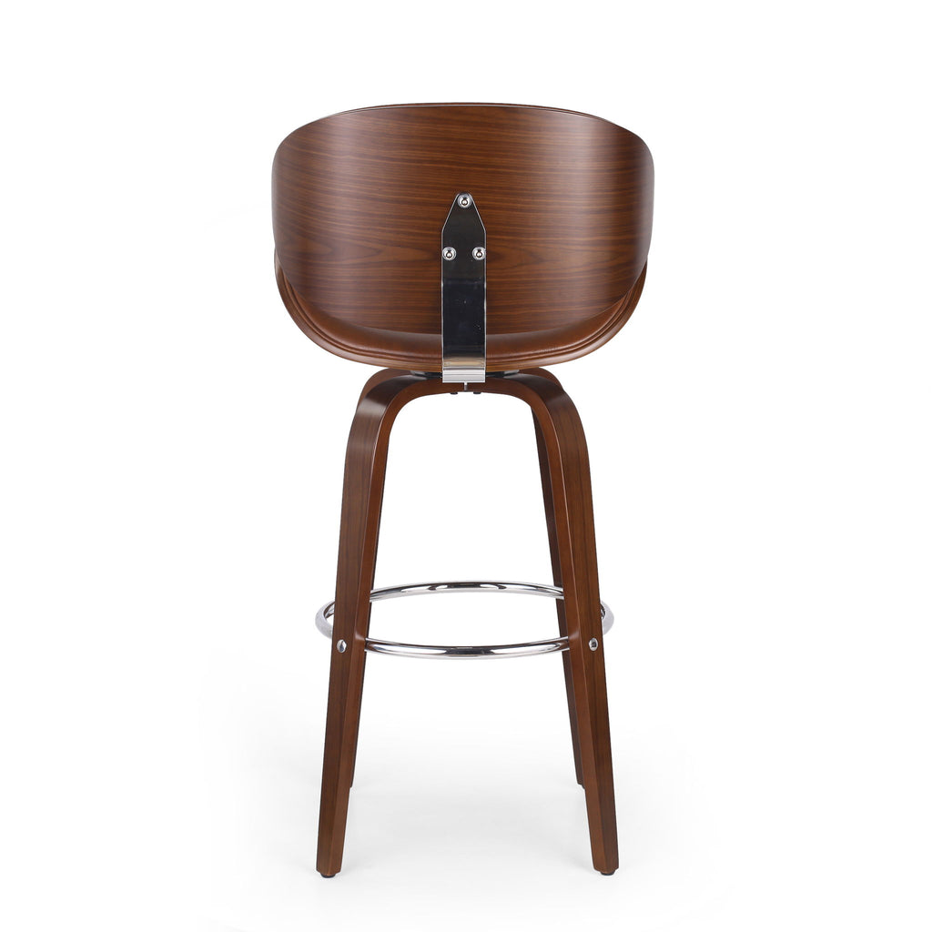 Lumos - Mid Century Modern Upholstered Swivel Barstool