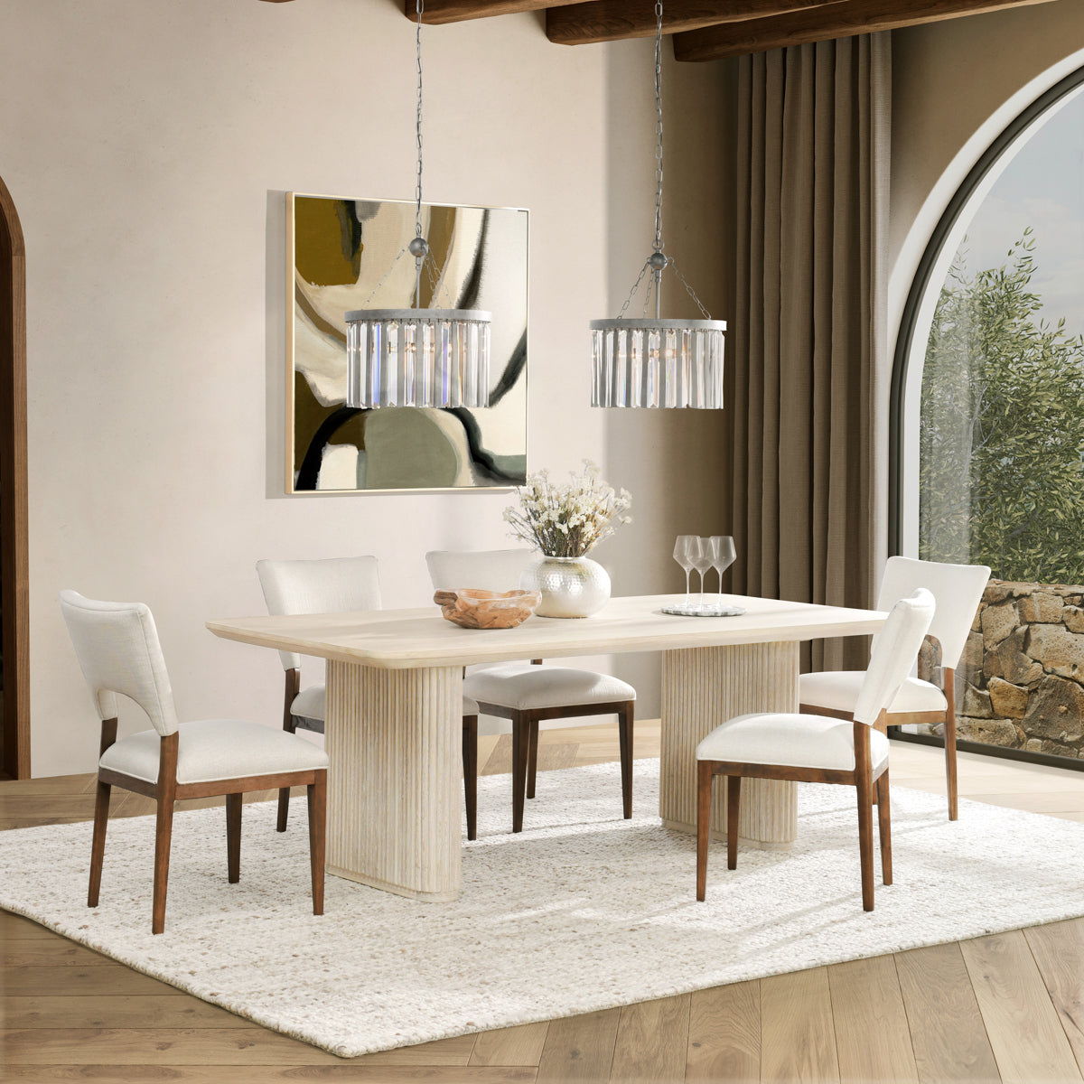 Vander - Oak Wood 84" Dining Table