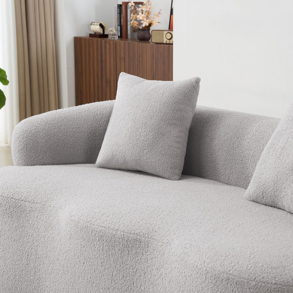 Curved Loveseat Sofa With Round Armrest