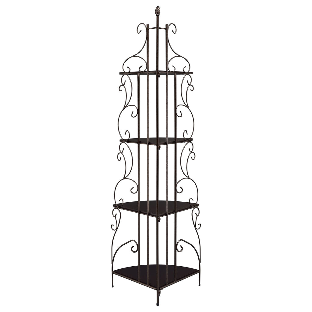 4 Shelf Corner Bookcase - Cappuccino