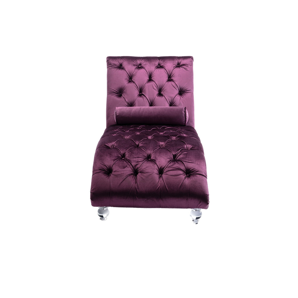 Chaise Lounge Indoor, Button Tufted Upholstered Chaise Lounge Chair With Pillow