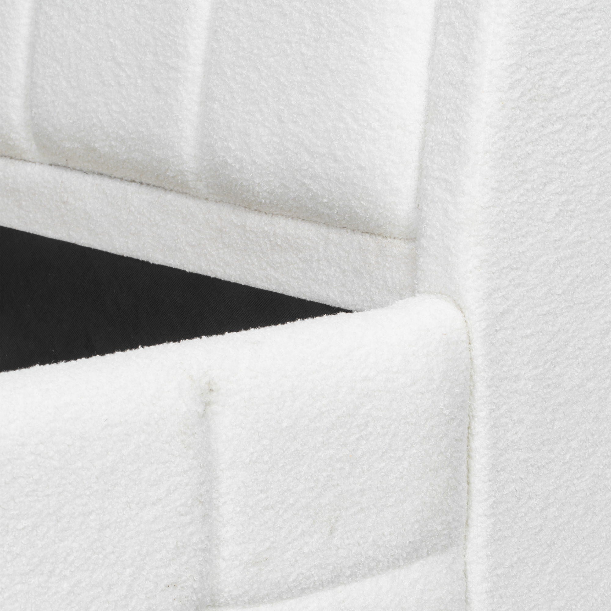 Upholstered Platform Bed With Stiching Details