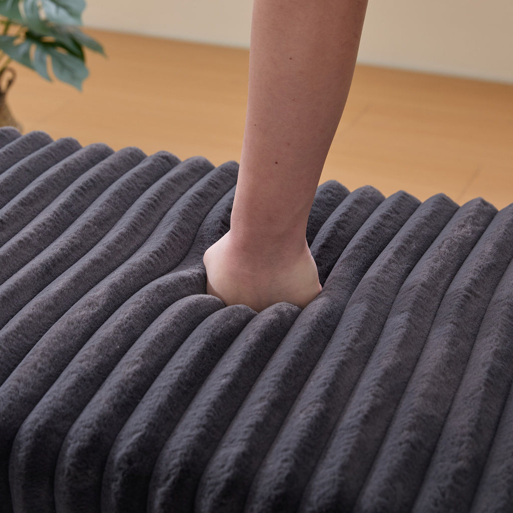 Upholstered Ottoman Coffee Table Foot Rest With Open Storage