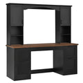 Farmhouse Computer Desk With Hutch
