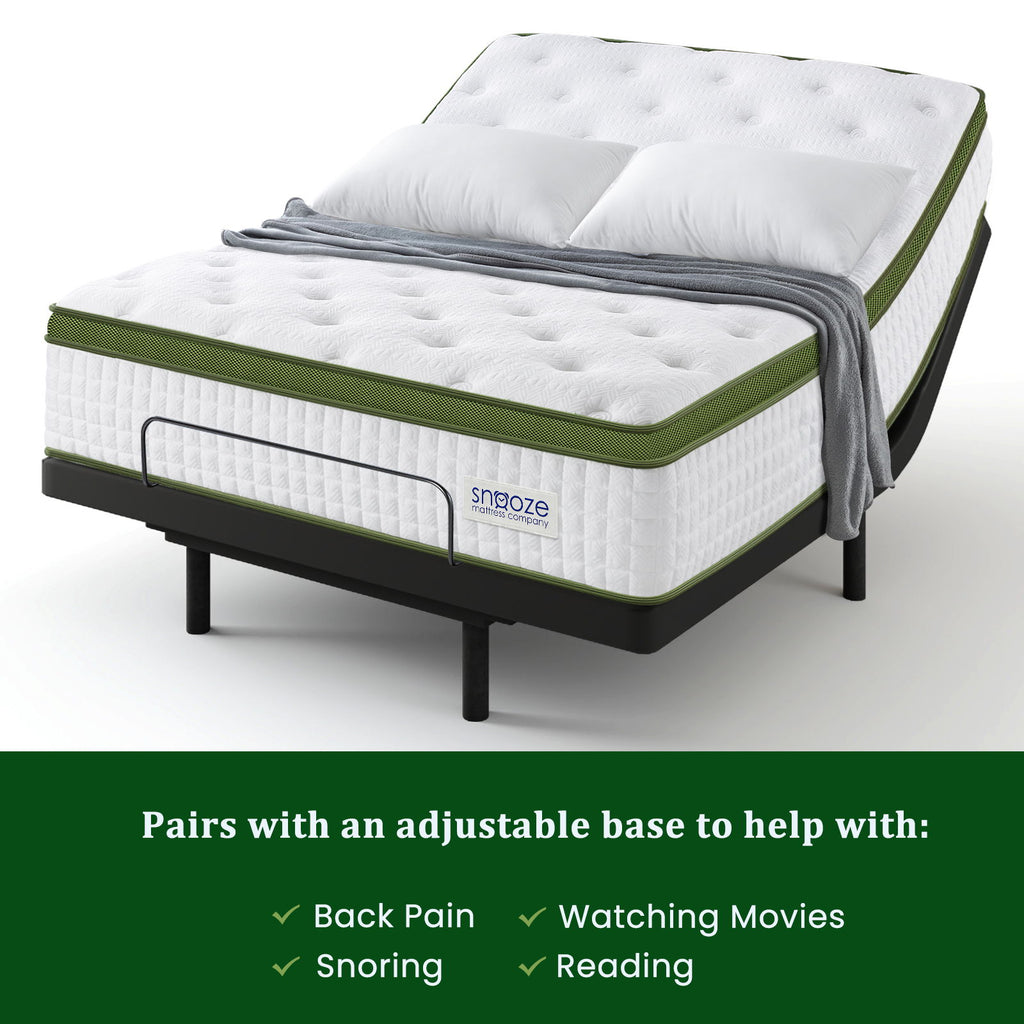 Snooze Mattress Company Glacier - 14" Euro Top Medium Hybrid Mattress With Independently Encased Coils & Gel Memory Foam