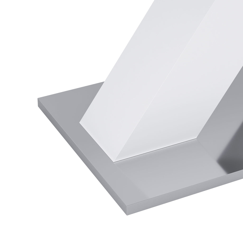 Rectangle Dining Table, Stretchable, X Shape Legs - White