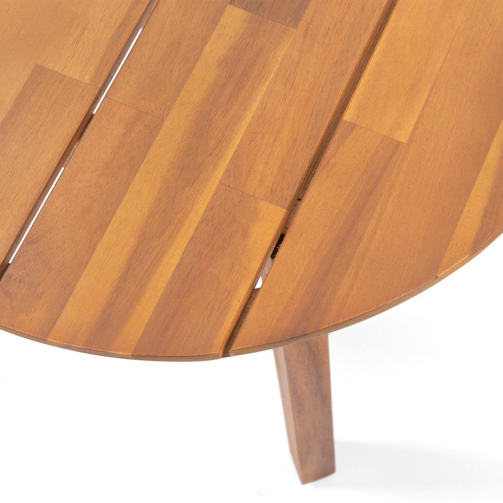 Outdoor Side Table With Slat Top - Brown