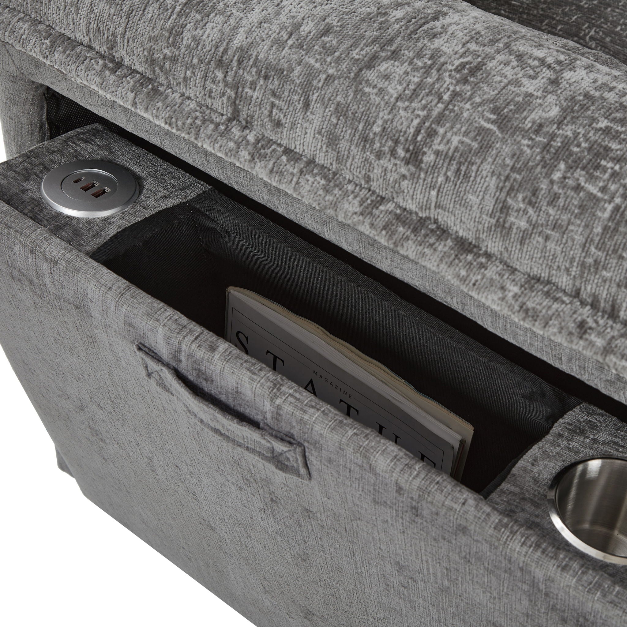 Modern U-Shaped Sleeper Sectional Sofa Bed With USB Ports, Cup Holder, And Hidden Storage