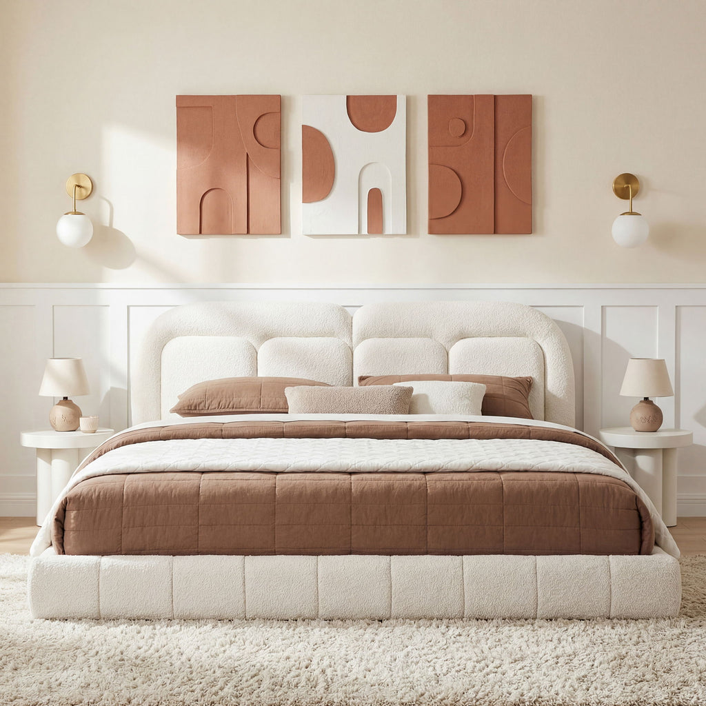 Upholstered Platform Bed With Tufted Headboard
