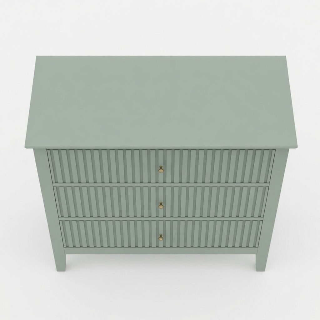 Fluted 3 Drawer Nightstand With Soft Close Slides
