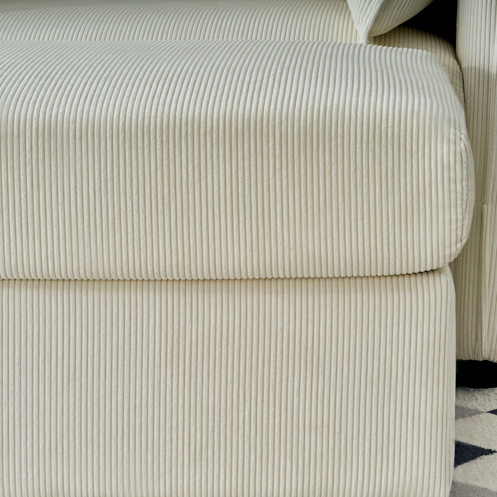 Comfy Oversized Chaise Lounge Chair With Ottoman And Storage