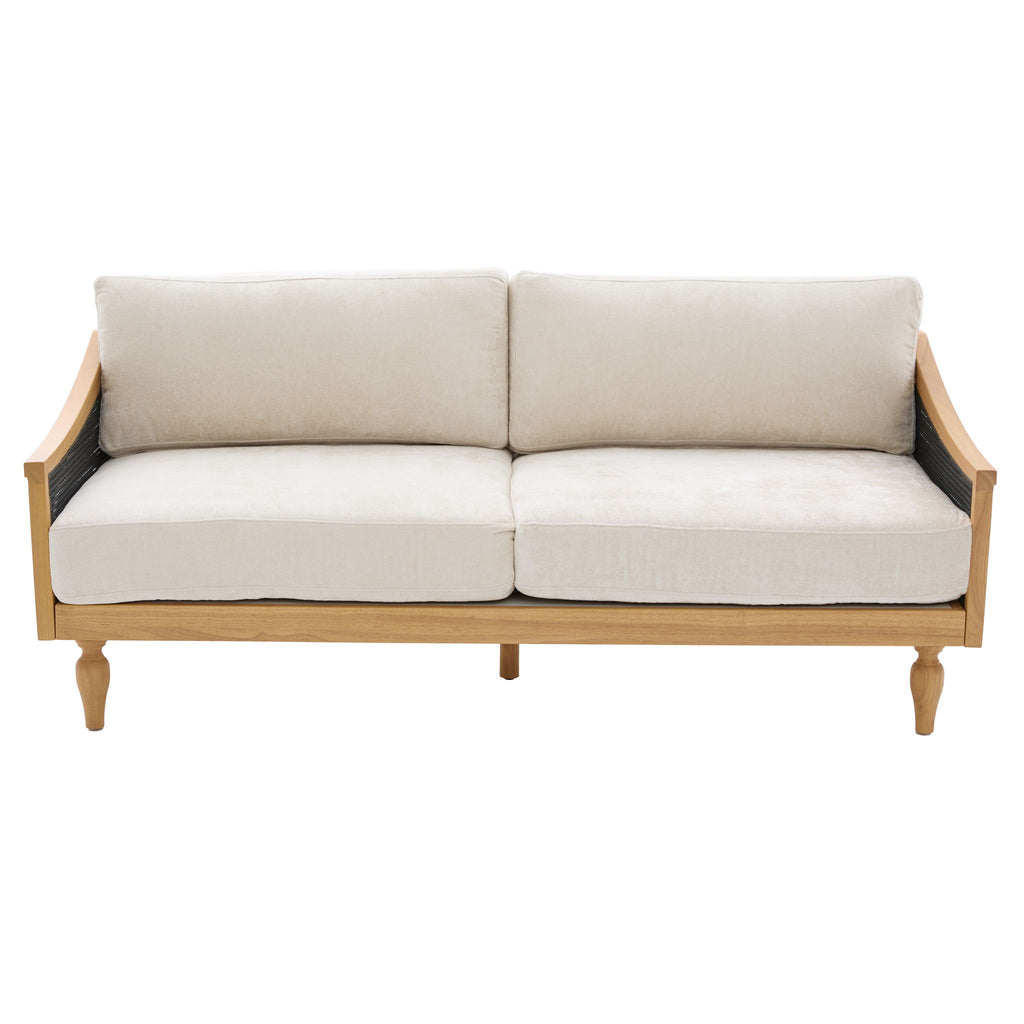 Loveseat Sofa With Armrests - Black