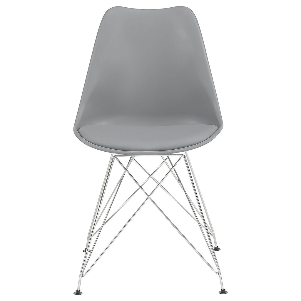 Padded Side Chair And Soft Upholstered Seat (Set of 2) - Gray