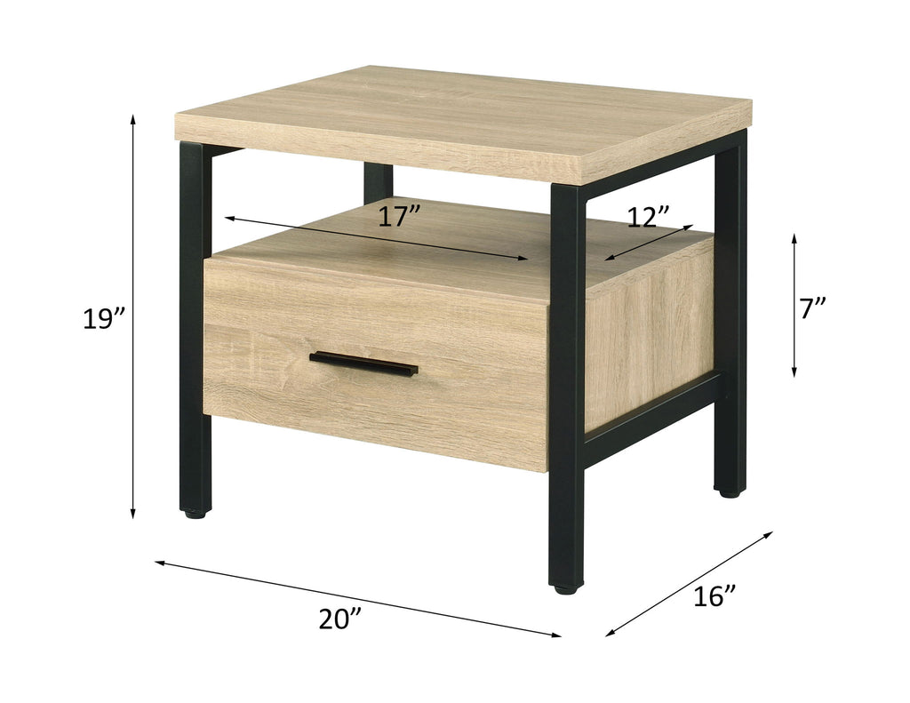 Yawan - Accent Table - Oak & Black