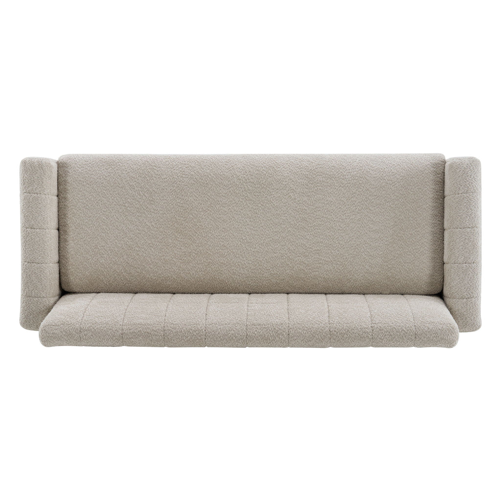 Modern Loveseat Sofa, 2 Seater With Square Arms For Living Room