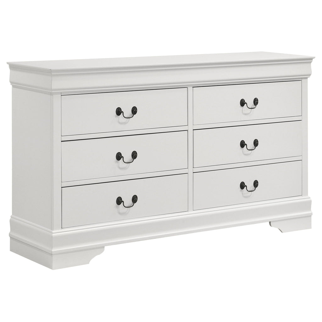 Mckee - 4 Piece Queen Bedroom Set, Includes Bed, Nightstand, Dresser And Mirror - White