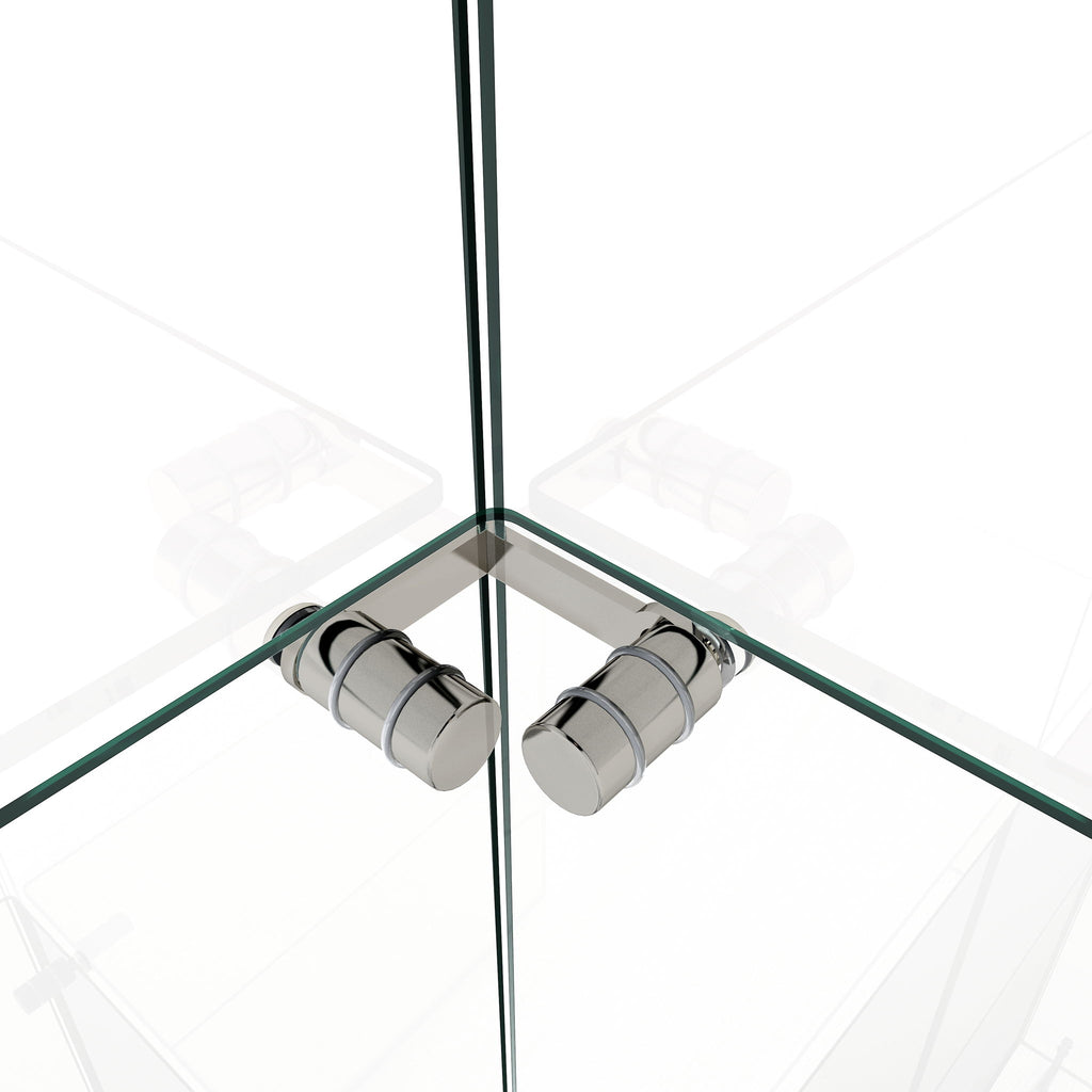 Modern Display Cabinet With LED Lights, Transparent Tempered Glass 2 Door Storage Case With 3 Shelves