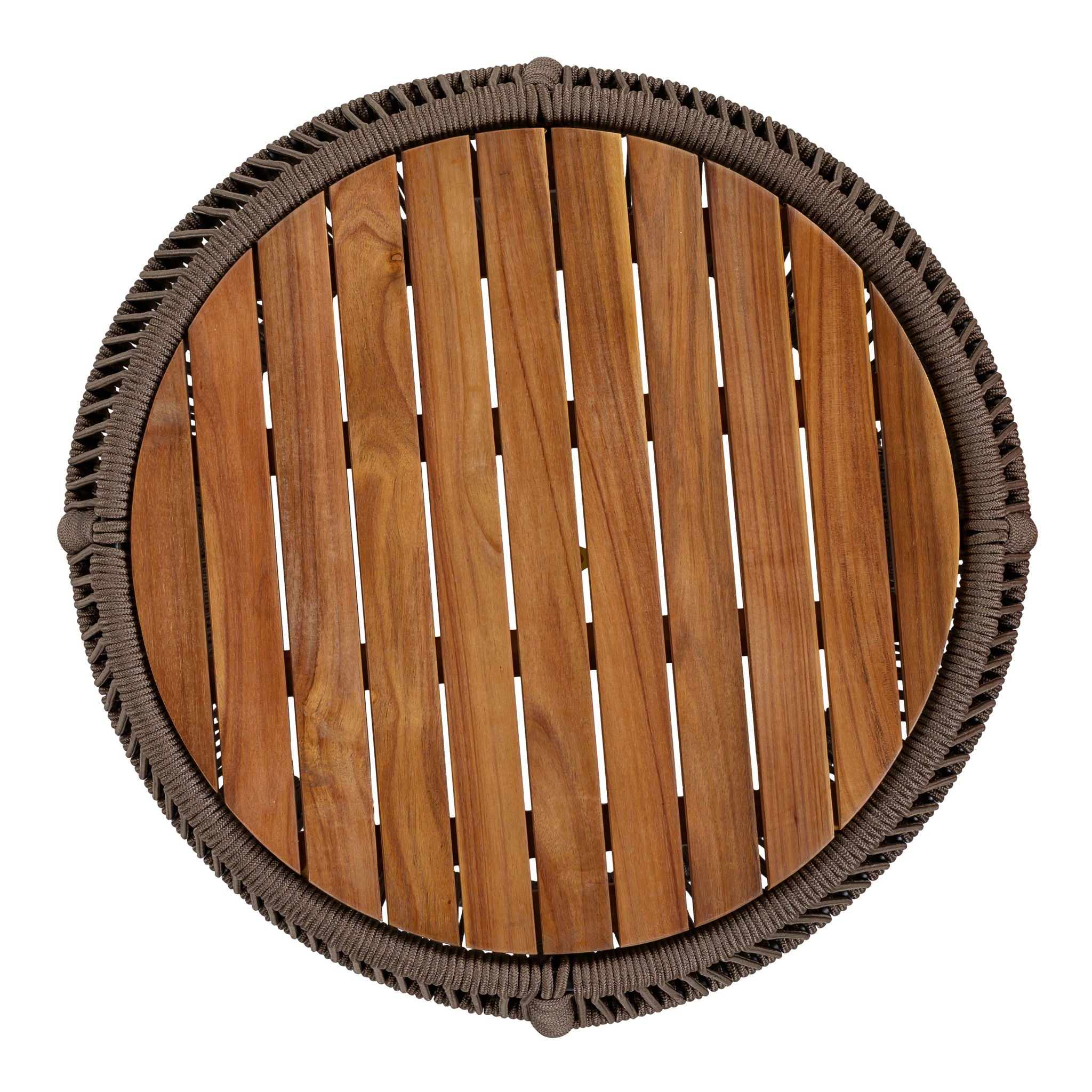 Round Side Table With Rope Frame