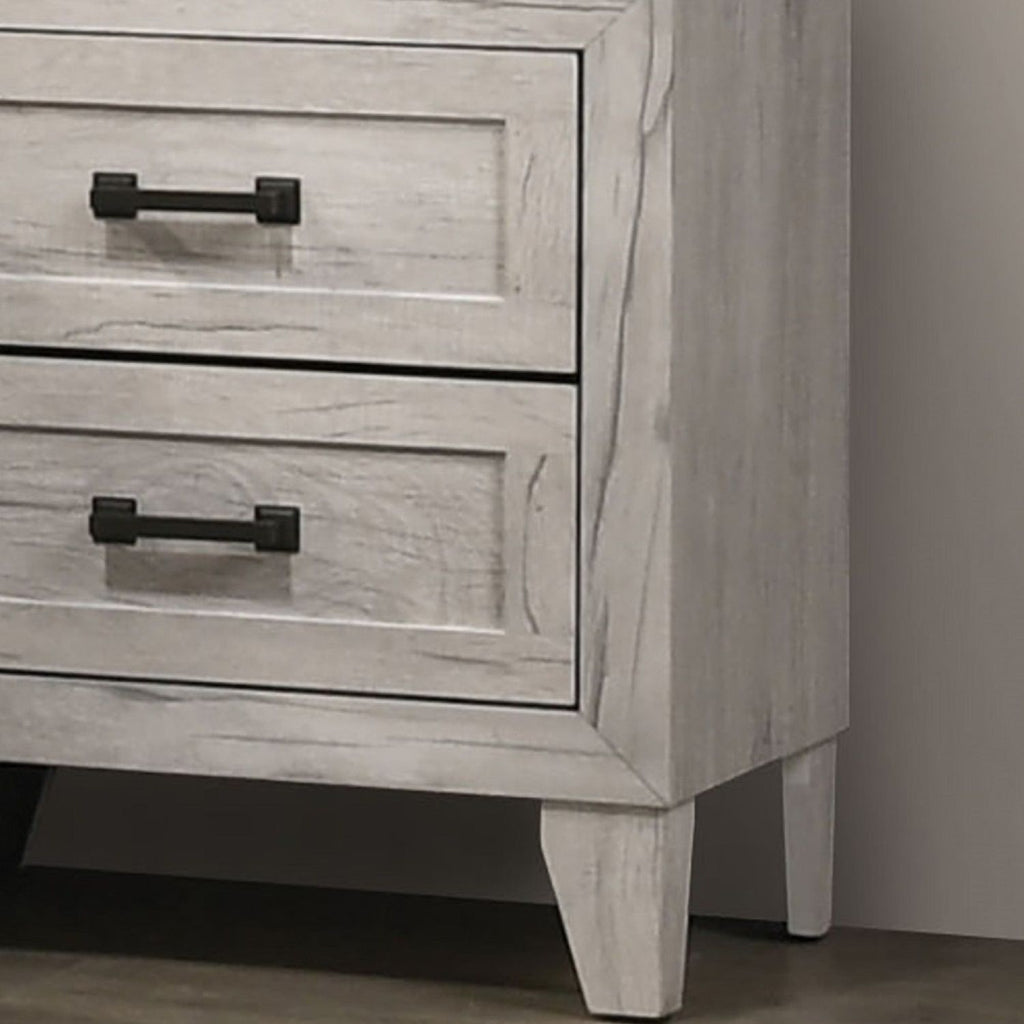 Nightstand, Bedside Table - White Washed