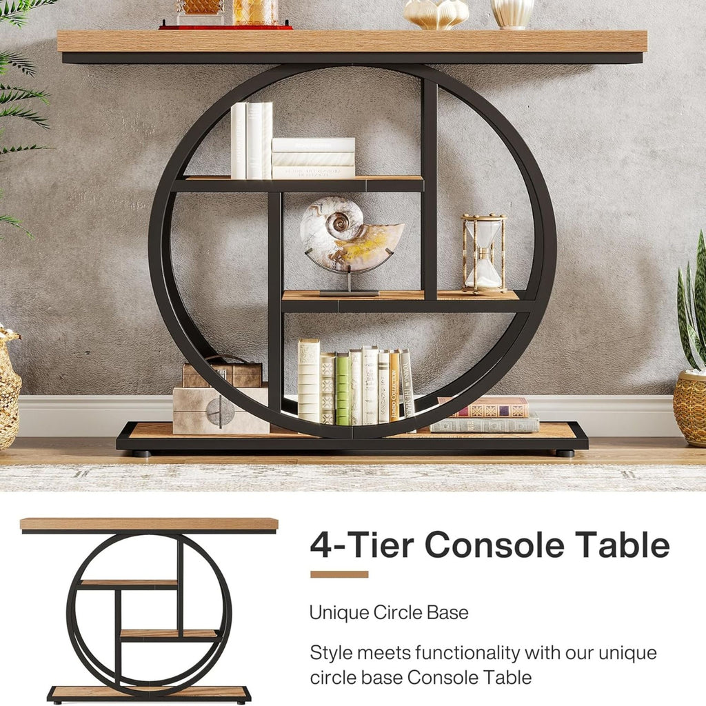 Console Table With 4 Tier Design For Living Hallway