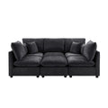 Modern Sectional Sofa U-Shaped With Movable Ottoman Storage Armrests And USB Ports