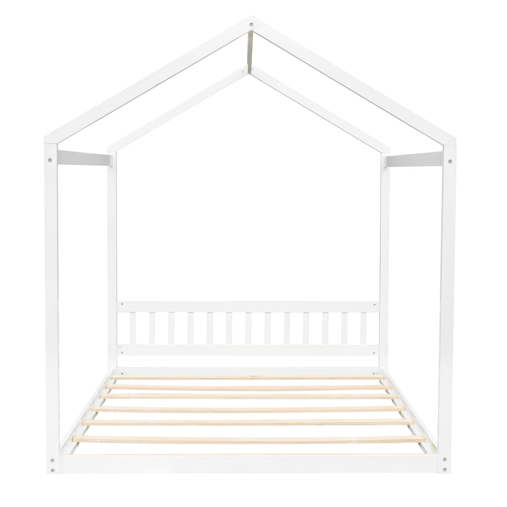 Wooden House Bed With Headboard