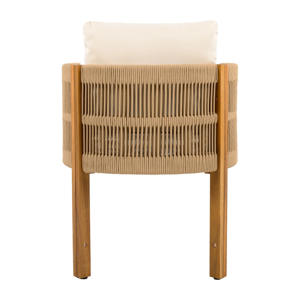 Outdoor Dining Set With Table And Rope Chairs