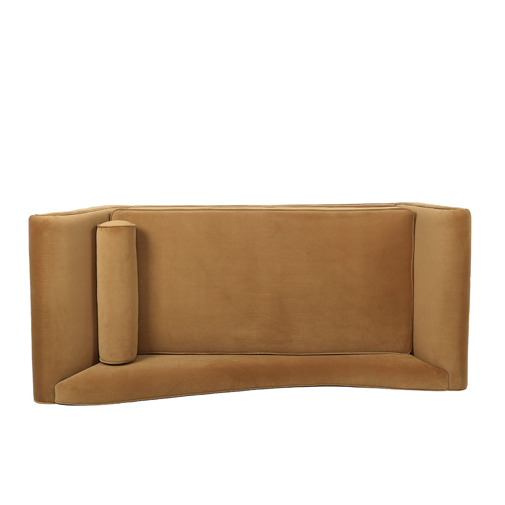 Auroral - Upholstered Chaise Lounge With Scrolled Arms And Tapered Legs