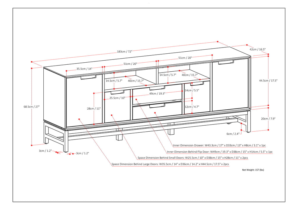 Banting - Wide TV Stand - Walnut Brown