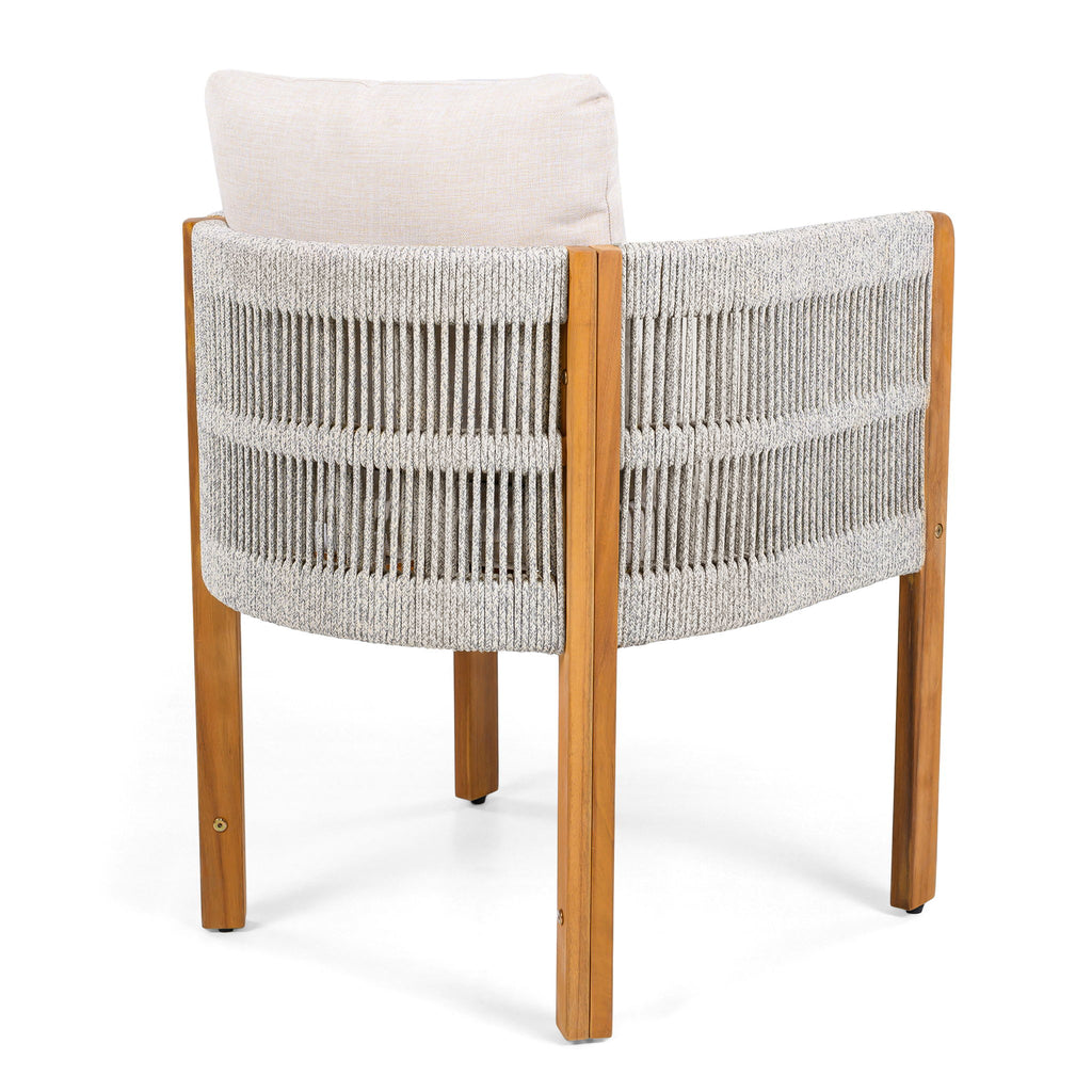 Outdoor Dining Set & Table And Rope Chairs