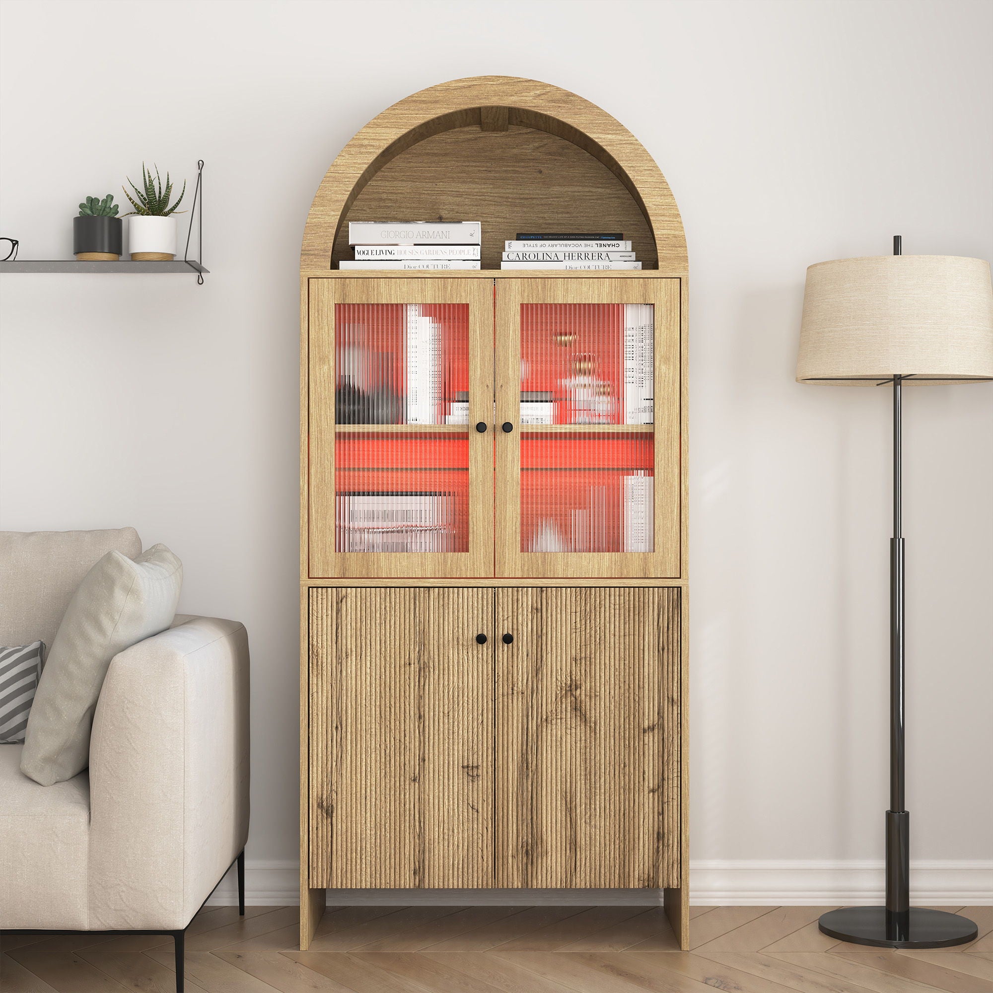 Modern Tech Inspired Dome Cabinet With LED Lighting