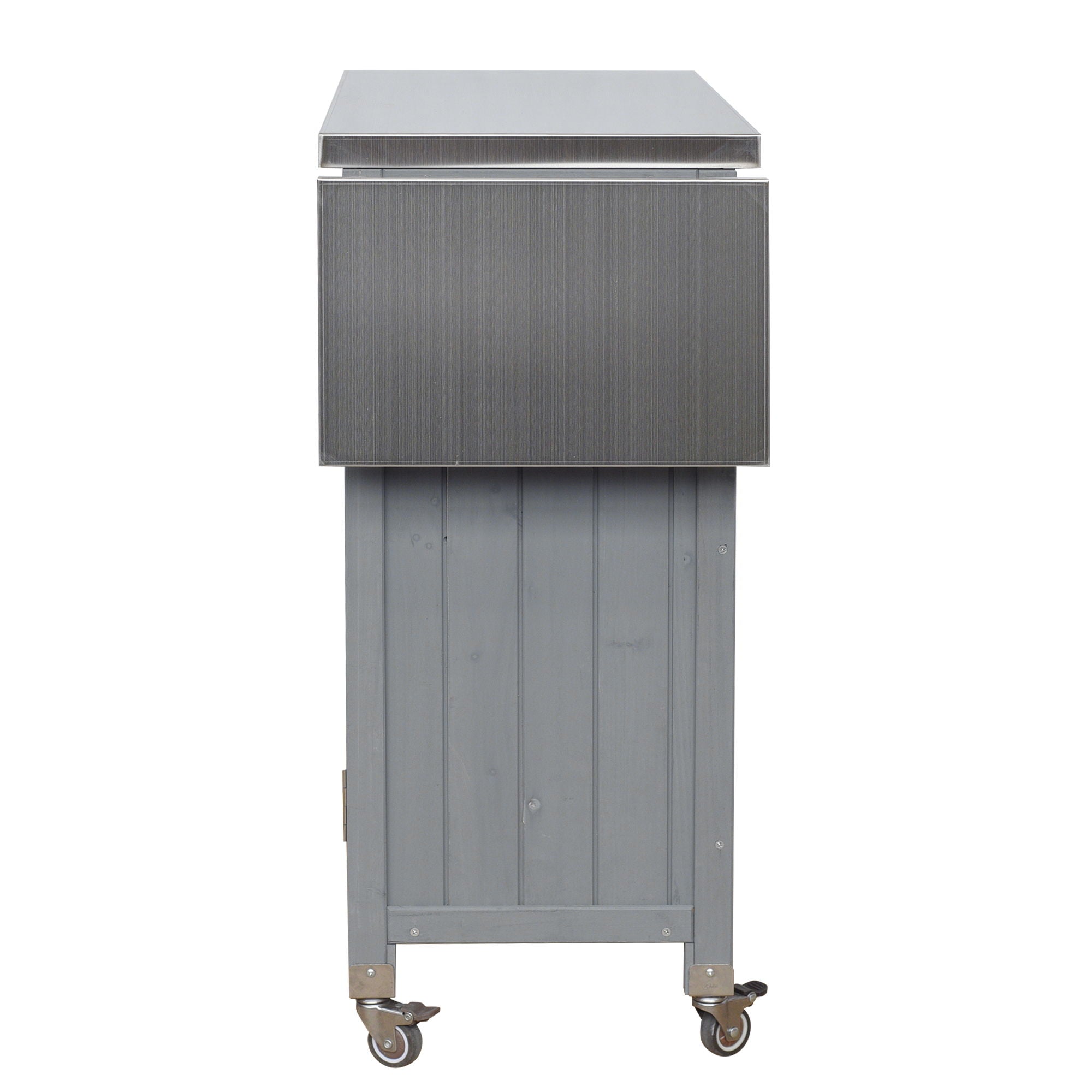 Foldable Outdoor Kitchen Island With Storage Cabinet