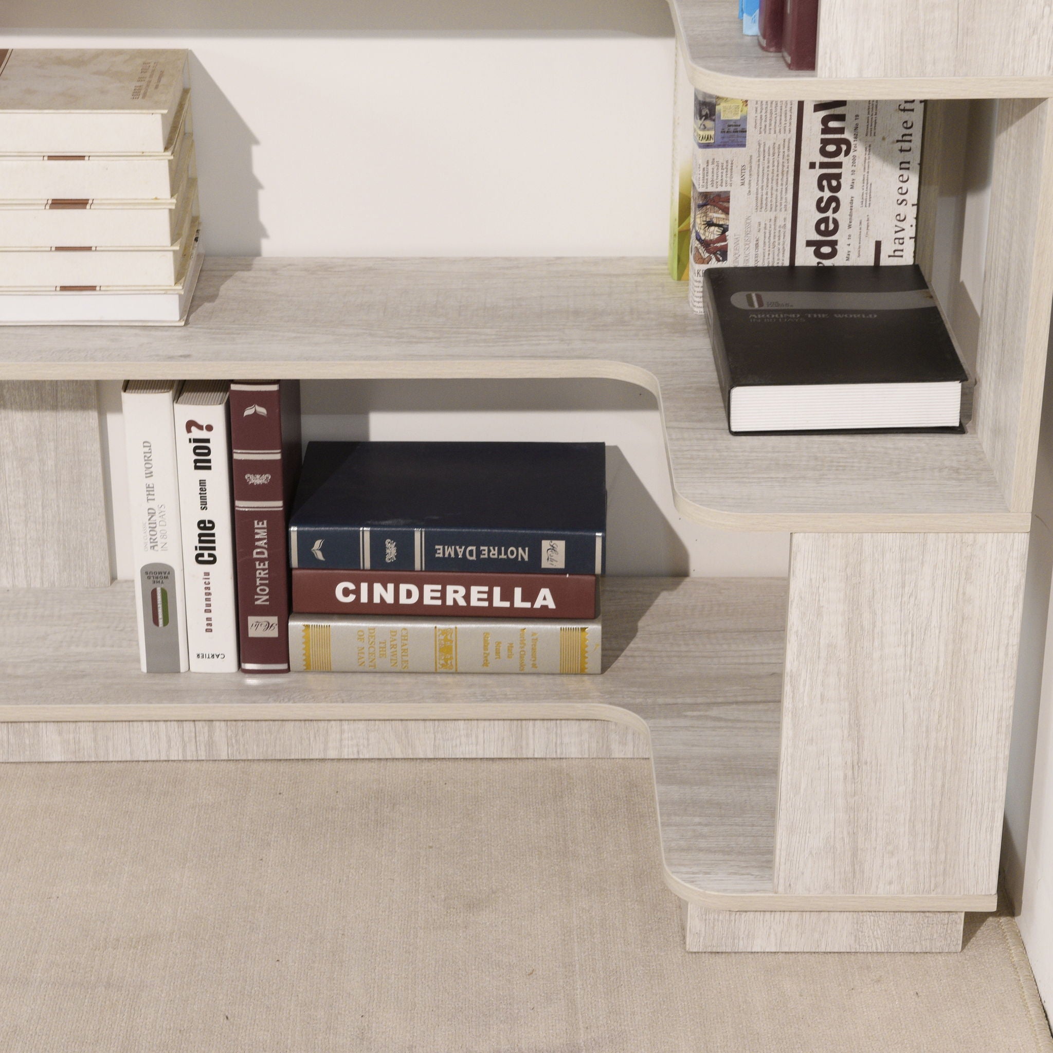 L-Shaped Corner Bookshelf