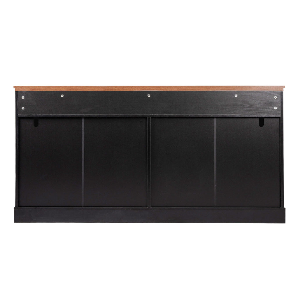Fluted Sideboard Buffet Cabinet With 4 Doors And 3 Drawers