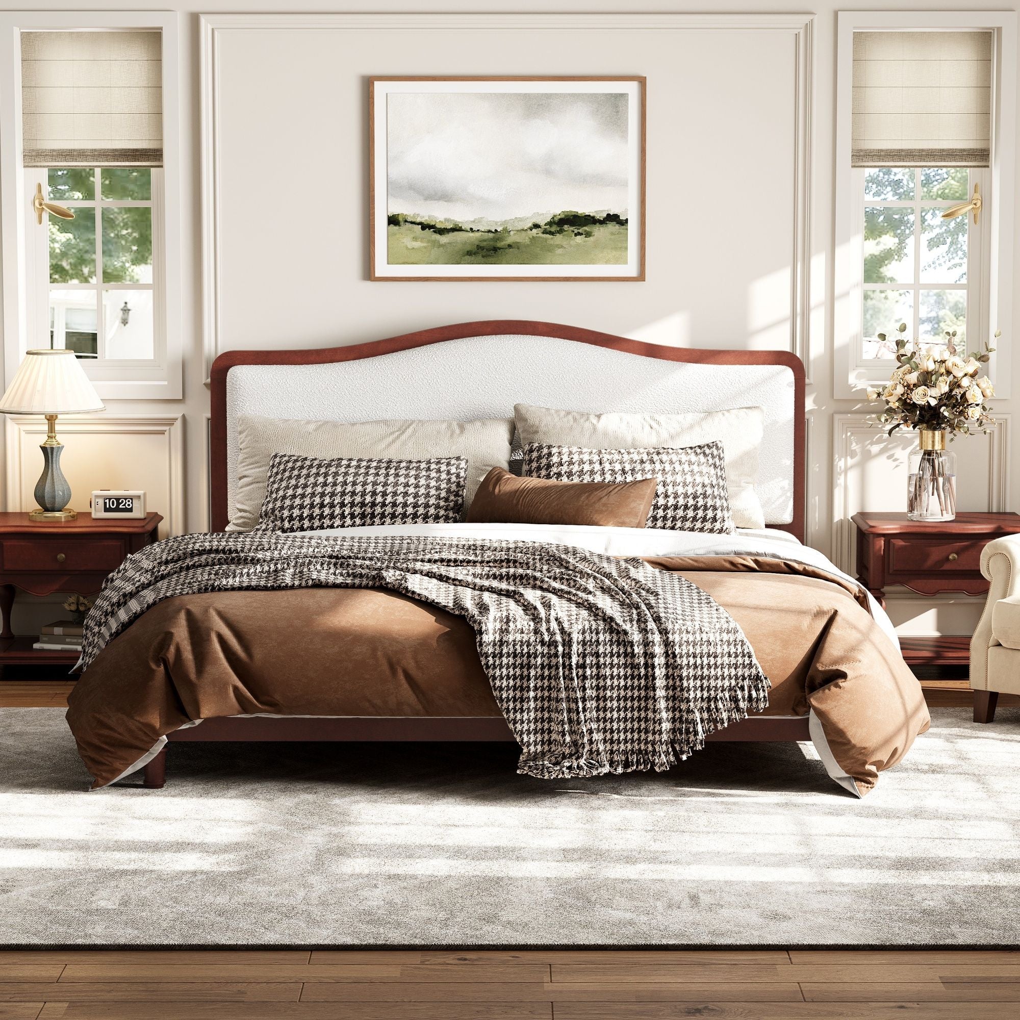 Platform Bed With Upholstered Headboard