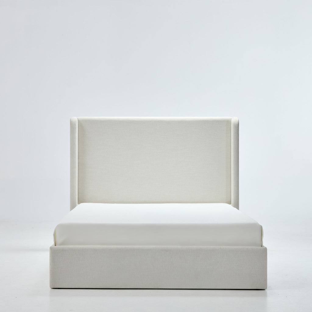 Caron - Upholstered Wingback Bed With High Headboard
