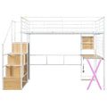 Loft Bed With Built In Work Station, Wardrobe, Storage Staircase And LED