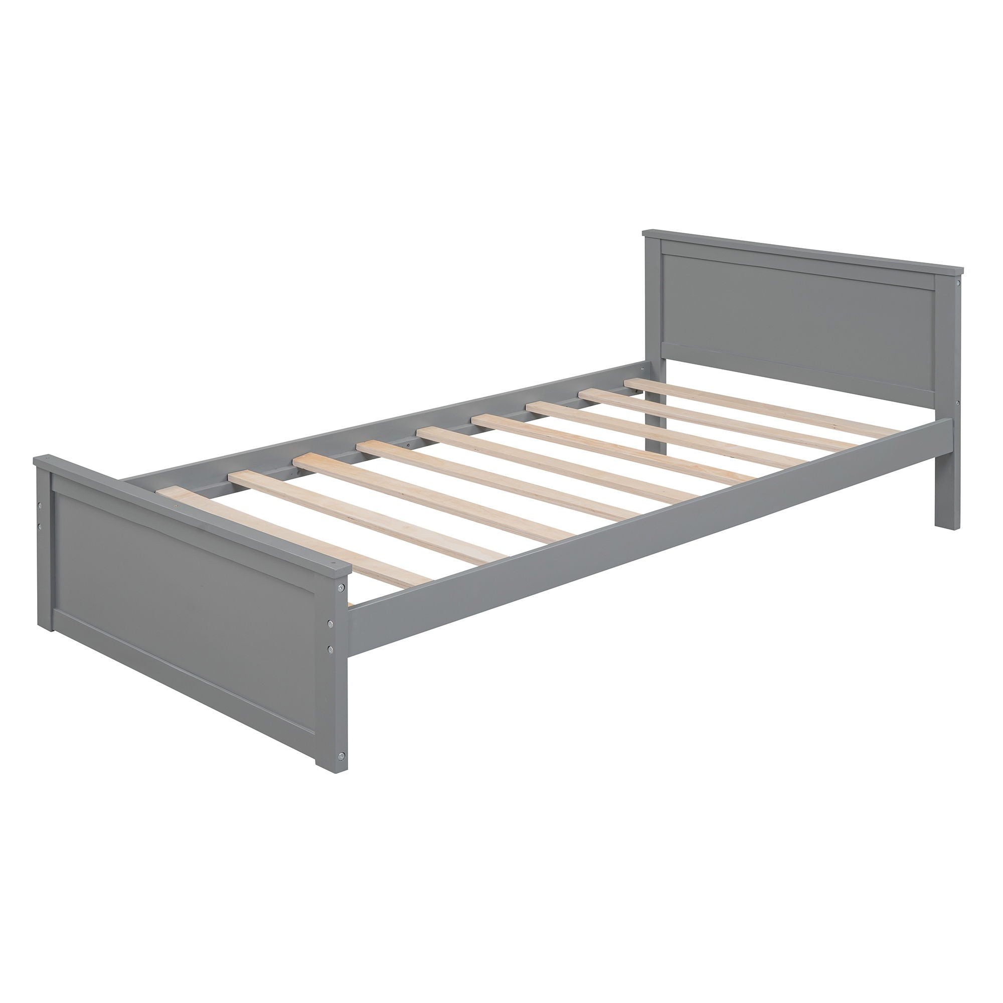 Loft Bed With A Twin Size Standalone Bed, Shelves, Desk, And Wardrobe